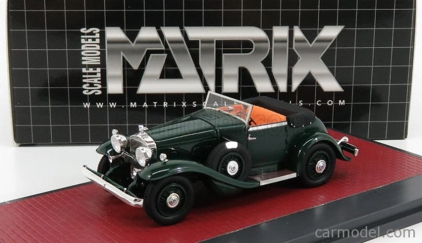 Modely v mierke Matrix Stutz Dv32 Super Bearcat Cabriolet Open 1932 1:43 Zelená
