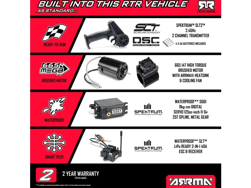 RC auto Arrma Granite Mega 665 1:10 4WD RTR, modrá