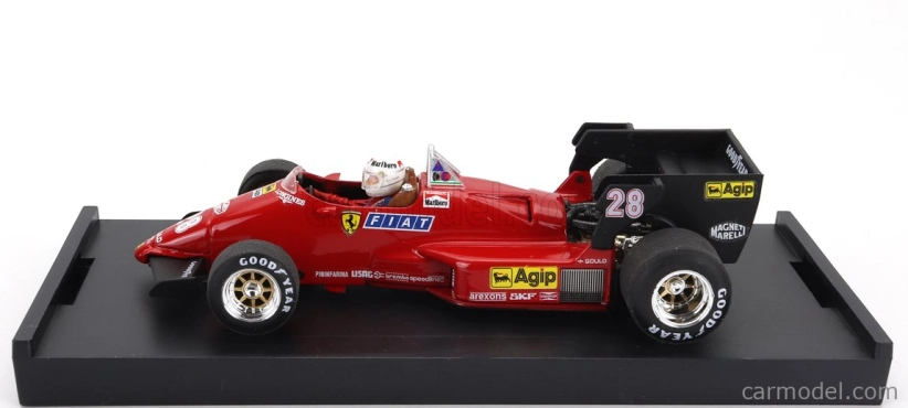 Brumm Ferrari F1 126c4 N 28 Belgium Gp 1984 Rene Arnoux - s figúrkou vodiča 1:43 červená čierna