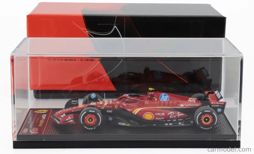 Bbr-models Ferrari F1 Sf-24 Team Scuderia Ferrari N 55 3rd Monaco Gp 2024 Carlos Sainz 1:43 Červená Biela Žltá