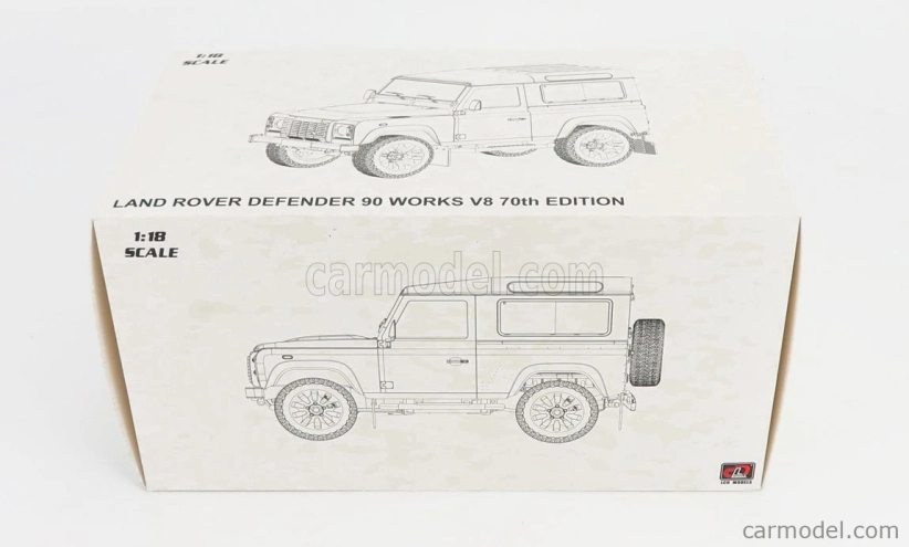 Lcd-model Land rover Defender 90 Works V8 70th Edition 2018 1:18 Red