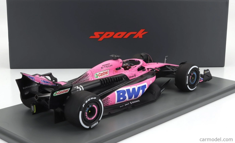 Spark-model Alpine F1  A523 Team Bwt Alpine N 31 Season 2023 Esteban Ocon 1:18 Růžová Modrá