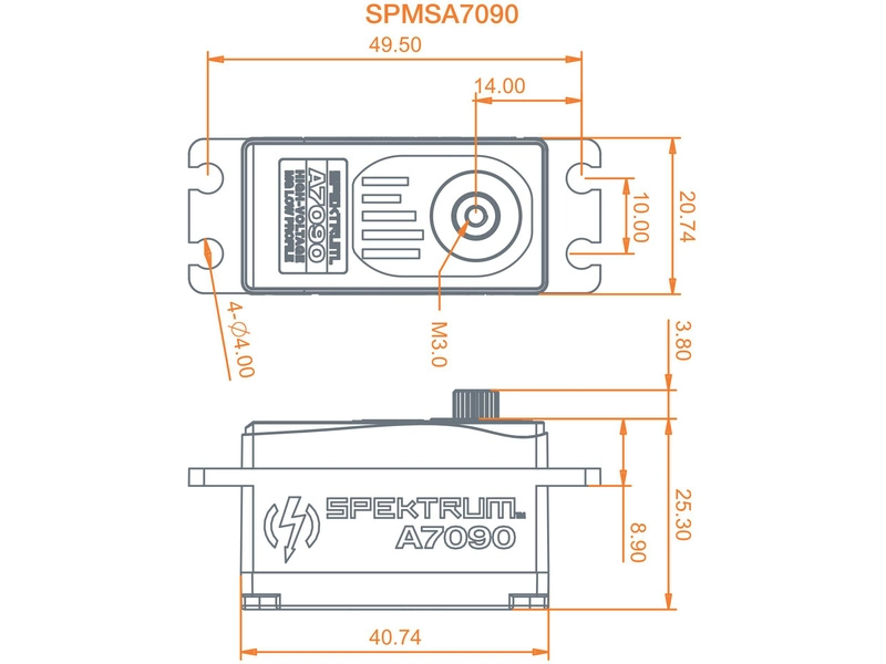 Spektrum servo A7090 18kg.cm 0,068s/60° low BL M