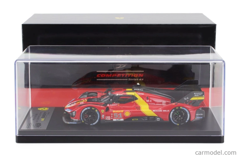 Bbr-models Ferrari 499p 3.0l Turbo V6 Team Ferrari Af Corse N 51 3rd Wec 6h Spa 2023 Alessandro Pier Guidi - James Calado - Antonio Giovinazzi 1:43 Červená Žltá Čierna