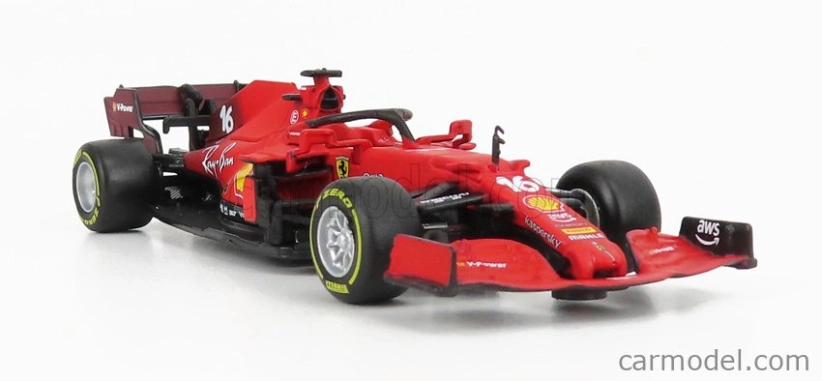 Bburago Ferrari F1 Sf21 Team Scuderia Ferrari Mission Winnow N 16 1:43, červená