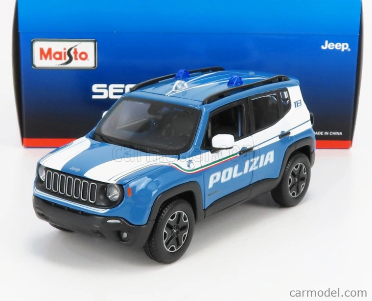 Maisto Jeep Renegade Polizia 2017 1:24 svetlomodro-biela