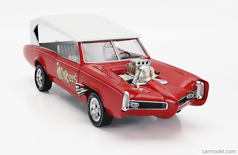 Autoworld Pontiac Gto Convertible Monkeemobile - The Monkees 1966 1:18 Červená Bílá