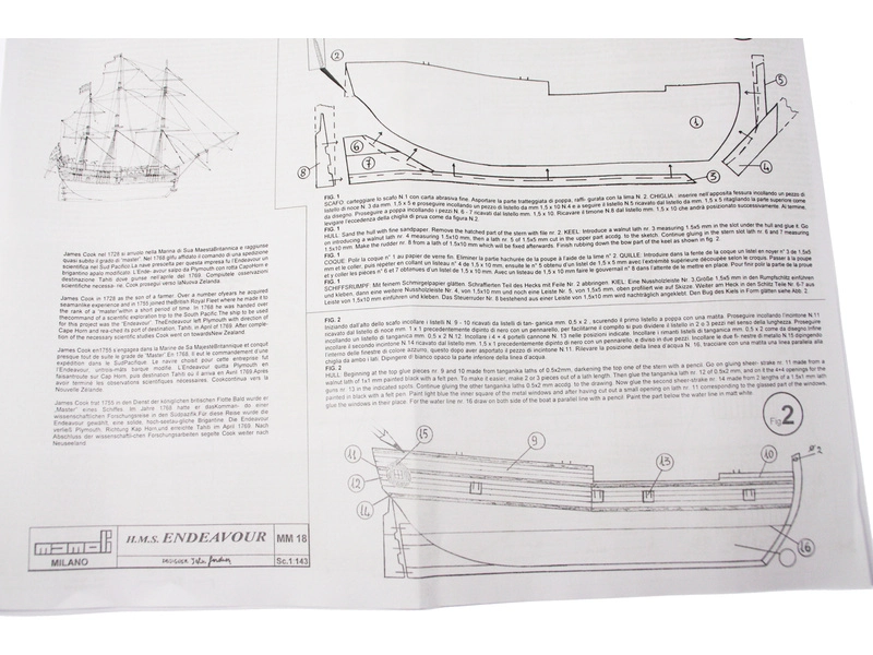 MINI MAMOLI H.M.S. Endeavour 1:143 kit