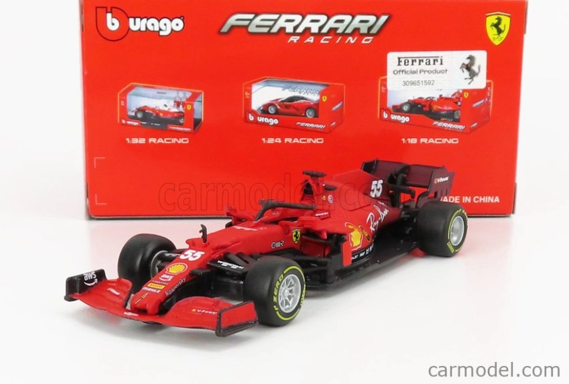 Bburago Ferrari F1 Sf21 Team Scuderia Ferrari Mission Winnow N 55 1:43, červená
