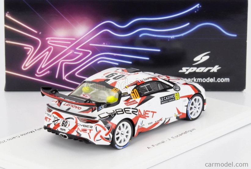 Spark-model Renault Alpine A110 Rgt Team Chazel Technologies Course N 60 4th Rgt Rally Montecarlo 2024 Armand Fumal - Jules Escartefigue 1:43 White Black