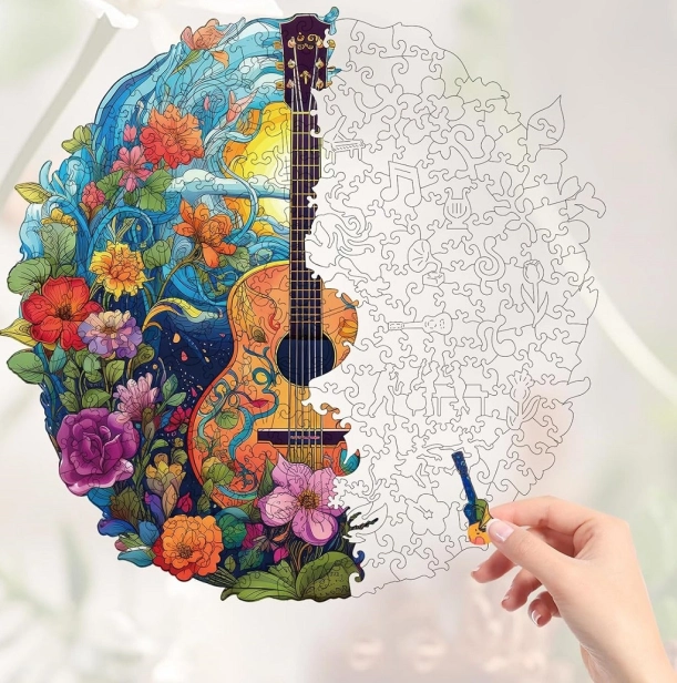 Drevené puzzle EscapeWelt Gitara 200 dielikov