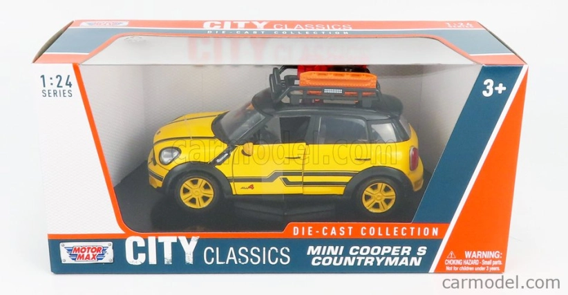 Motor-max Mini Cooper S Countryman With Roof Rack 2011 1:24 Žlutá Černá