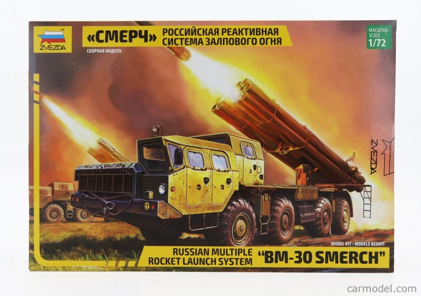 Zvezda Truck Bm-30 Smerch Russian Multiple Rocket Missile Launch System Military 1:72 /