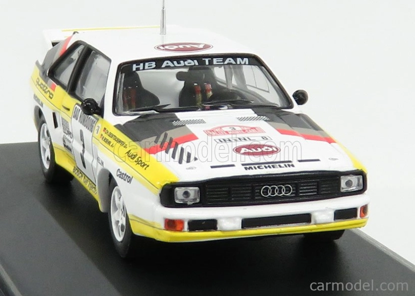 Cmr Audi Sport Quattro Audi Team Hb N 3 2nd Rally Montecarlo 1985 W.rohrl - C.geistdorfer 1:43 Bílá Žlutá