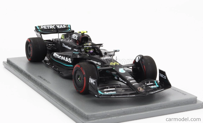 Spark-model Mercedes gp F1 W14 Team Mercedes-amg Petronas Formula One N 44 2nd Spain Gp 2023 Lewis Hamilton 1:43 Matt Black
