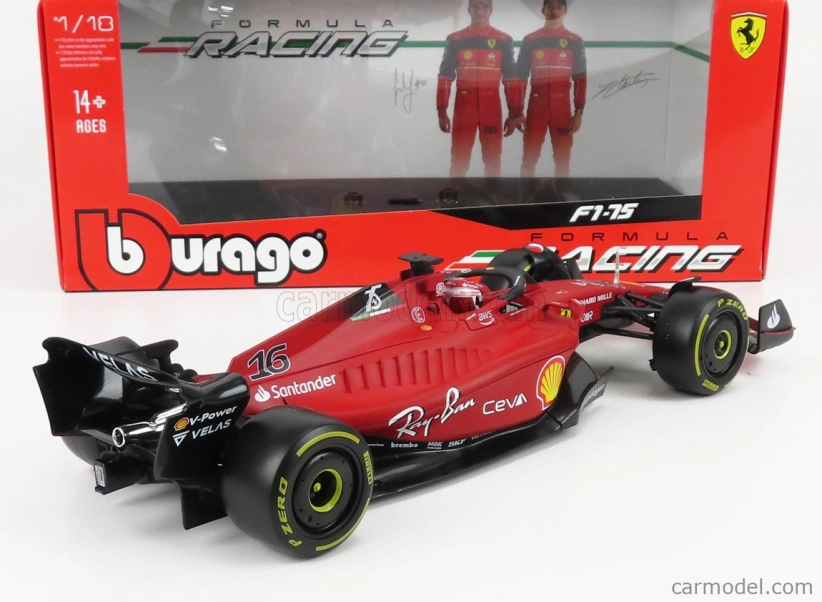 Bburago Ferrari F1-75 Scuderia Ferrari N 16 Season 2022 Charles Leclerc 1:18, červená