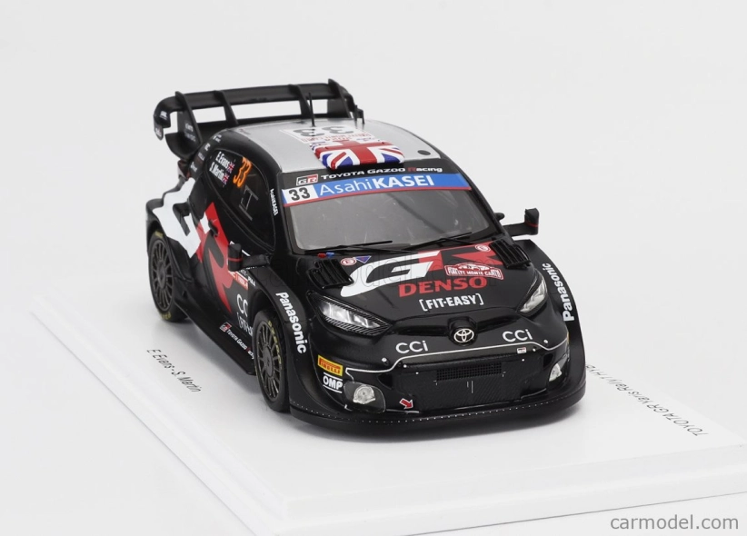 Spark-model Toyota Yaris Gr Rally1 Hybrid Team Toyota Gazoo Racing Wrt N 33 3. Rally Montecarlo 2024 Elfyn Evans - Martin Scott 1:43 Čierna Biela