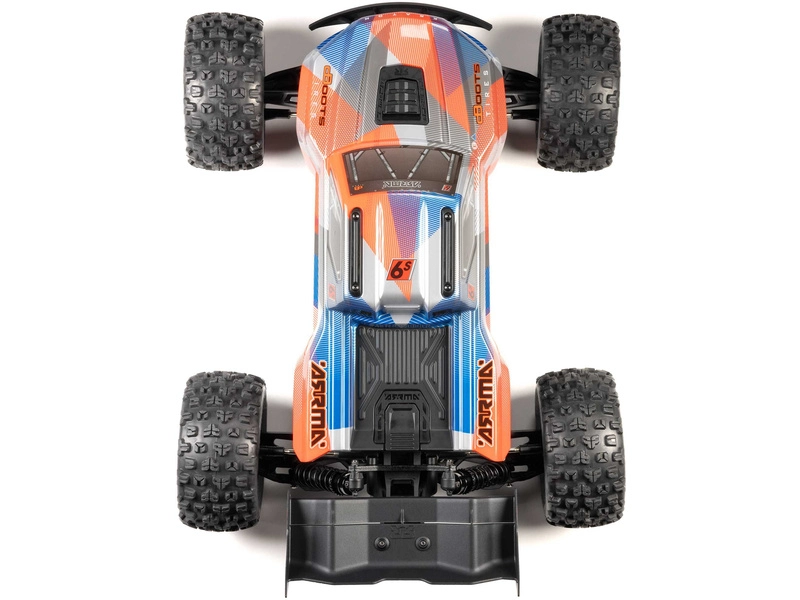 RC auto Arrma Kraton 6S V6 BLX 1:8 4WD RTR, modrá/oranžová