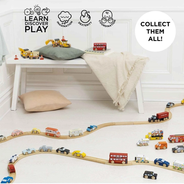 Le Toy Van Set záchranných autíček s vrtulníkem