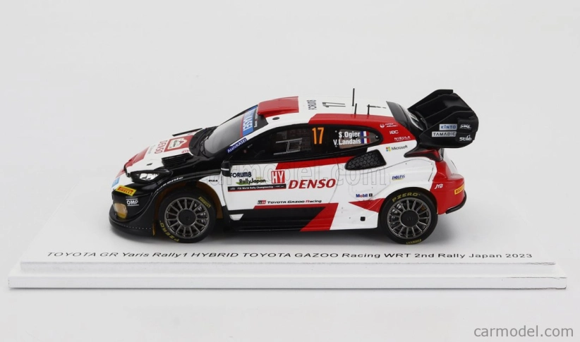 Spark-model Toyota Yaris Gr Hybrid Rally1 Team Toyota Gazoo Racing Wrt N 17 2nd Rally Japan 2023 Sebastian Ogier - Vincent Landais 1:43 Biela červená čierna