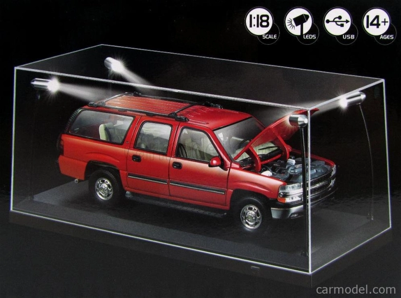 Triple9 Vetrina display box Lungh.lenght Cm 35.5 X Largh.width Cm 15.7 X Alt.height Cm 15.8 (altezza Interna Cm 13.5) - Luci Funzionanti Led 1:18 Plastový Displej