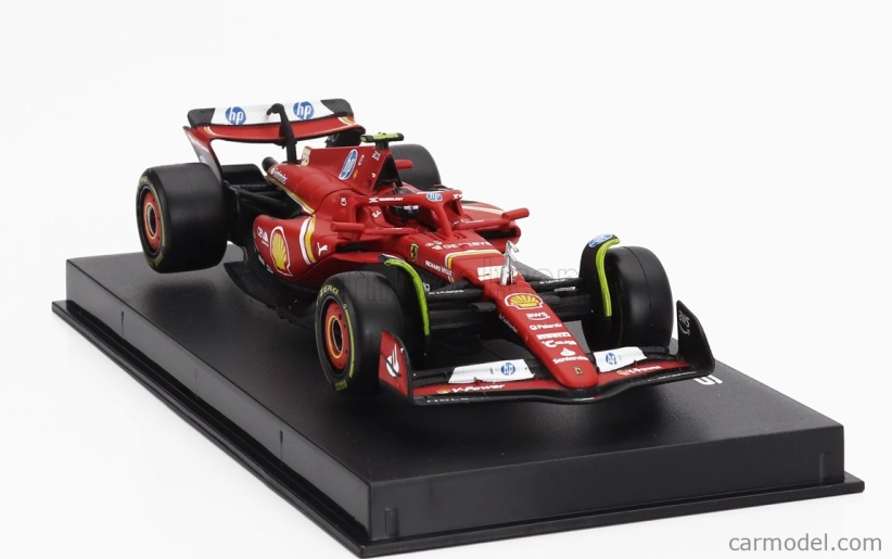 Bburago Ferrari F1 Sf-24 Team Scuderia Ferrari N 55 5th Emilia Romagna Imola Gp 2024 Carlos Sainz – With Pilot And Showcase 1:43 červená čierna