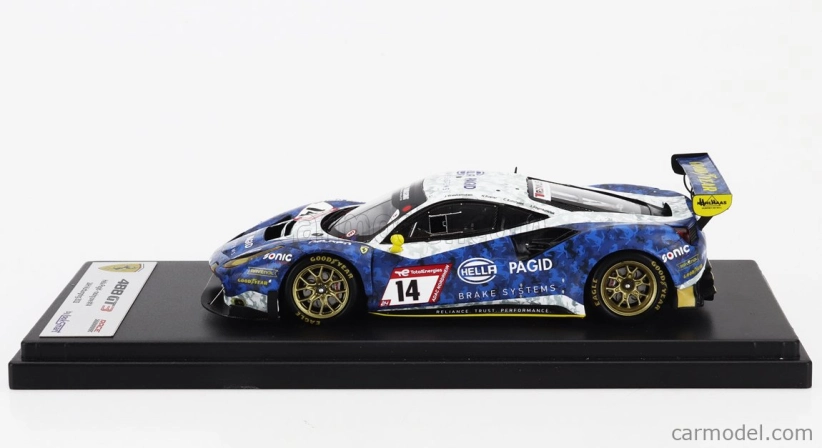 Looksmart Ferrari 488 Gt3 Evo 3.9l Turbo V8 Hella Pagid Racing One Gmbh Team N 14 24h Nurburgring 2022 Jeroen Bleekemolen - Christian Kohlhaas - Nick Foster - Jules Szymkowiak 1:43 Modrá Bílá