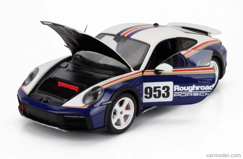 Minichamps Porsche 911 992 N 953 Rally Dakar Roughroads Coupe 2023 1:18 Bílá Modrá