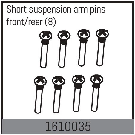 Short suspension arm pins front/rear (8)