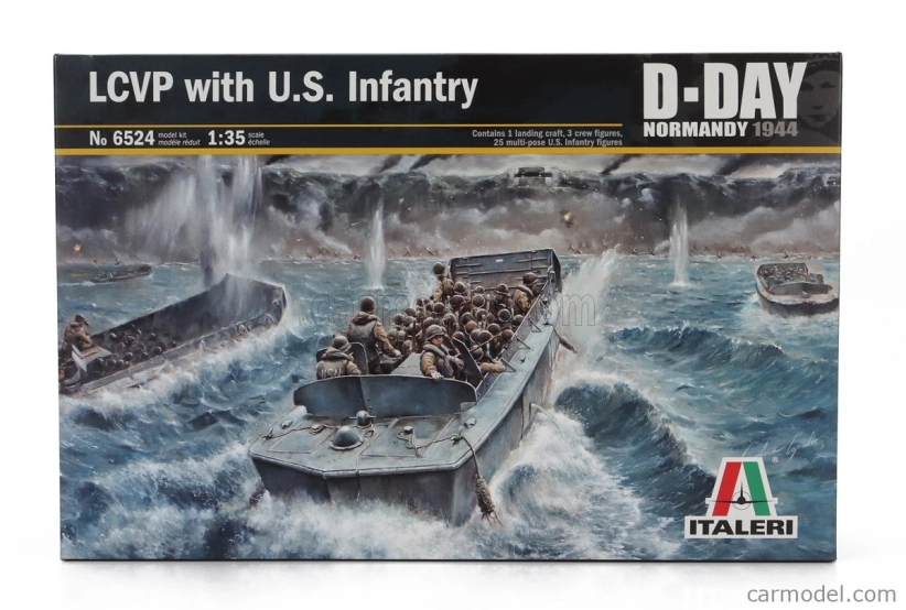 Italeri Loď Lcvp vyloďovací čln s americkou pechotou vojenský deň D Normandia 1944 1:35 /