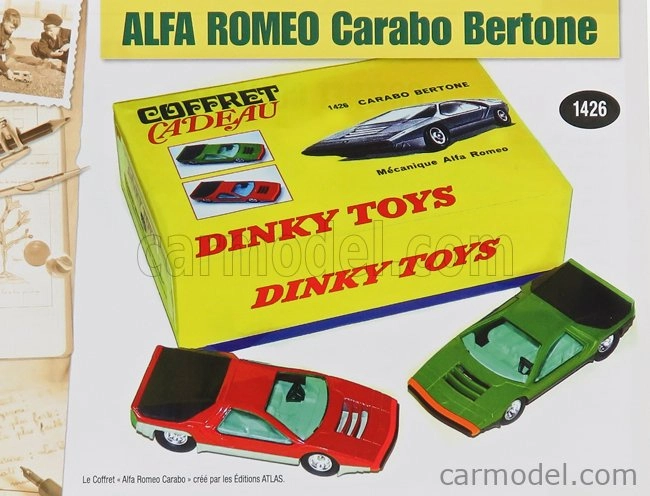 Edicola Alfa romeo Set 2x 33 Carabo Bertone 1968 - Coffret Box 1:43 Zelená červená