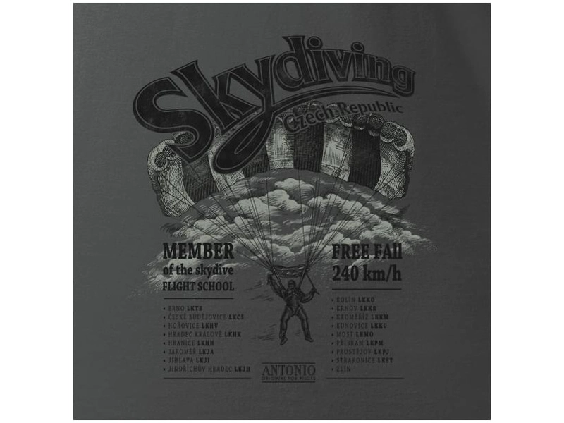 Antonio pánské tričko Skydiving CZ XL