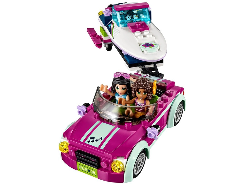 LEGO Friends - Andrein vůz s přívěsem pro člun