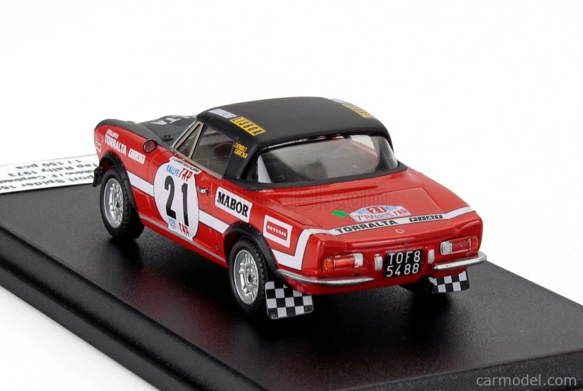 Trofeu Fiat 124 Sport Spider 1600 (night Version) N 21 Rally Tap 1973 Jose Carpinteiro Albino - Fernando Carpinteiro Albino 1:43 Černá Červená