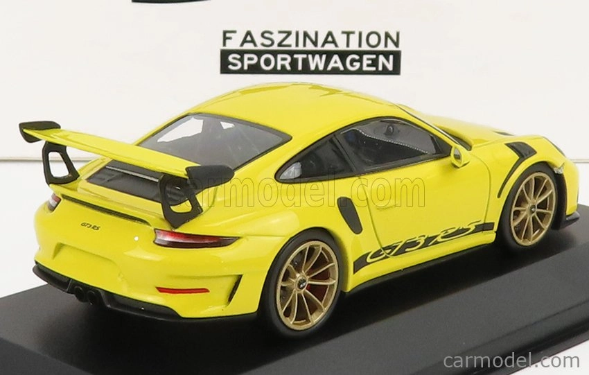 Minichamps Porsche 911 991-2 Gt3 Rs Coupe 2018 - Golden Rims 1:43 Závodní Žlutá