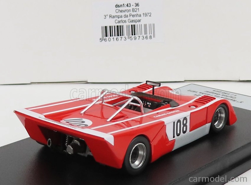Trofeu Chevron B21 N 108 3. Rampa De Penha 1972 C.gaspar 1:43 červená biela