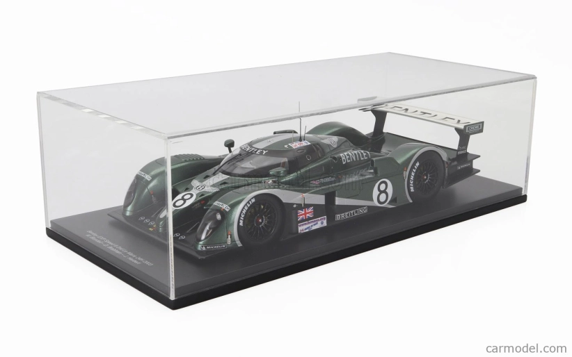 Spark-model Bentley Exp Speed 8 4.0l Turbo V8 Team Bentley N 8 2nd 24h Le Mans 2003 Johnny Herbert - David Brabham - Mark Blundell 1:18 Green Met