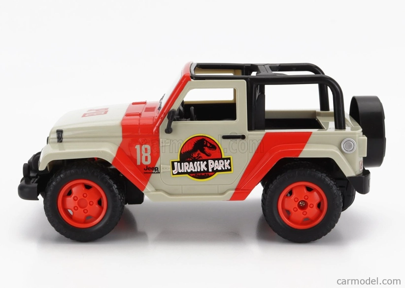 Jada Jeep Wrangler Rubicon Open 2015 - Jurassic World 1:16 Bílá Červená