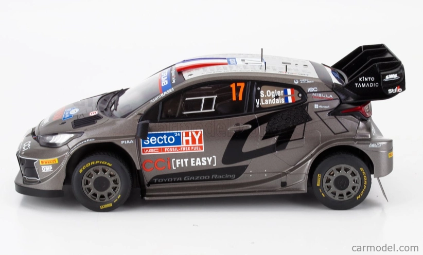 Ixo-models Toyota Yaris Gr Rally1 Team Toyota Gazoo Racing Wrt N 17 Winner Rally Finland 2024 Sebastien Ogier - Vincent Landais 1:18 Grey