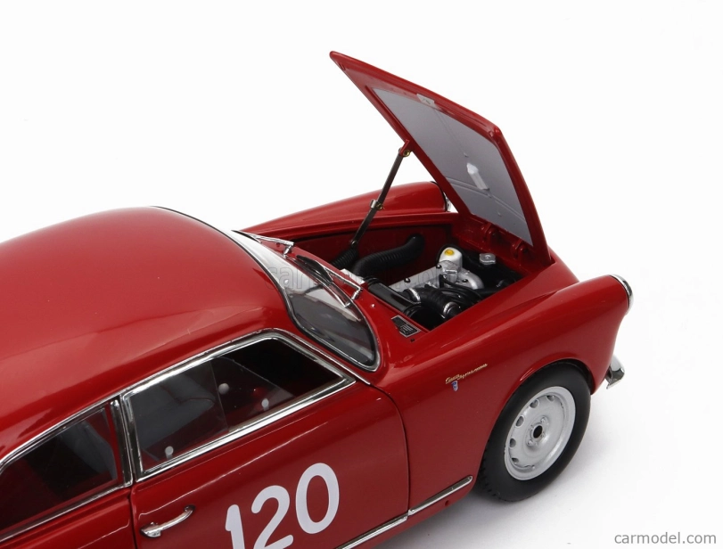 Kyosho Alfa romeo Giulietta Sv Sprint Veloce N 120 Mille Miglia 1956 G.becucci - P.cazzato 1:18 Red