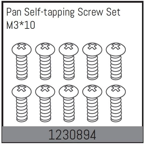 1230894 - M3*10 Pan self-tapping Screw Set (10)