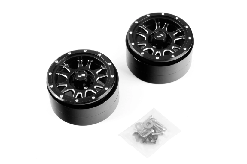 2.2 Aluminum CNC 12 Spoke Beadlock Wheel 2ks, Černé