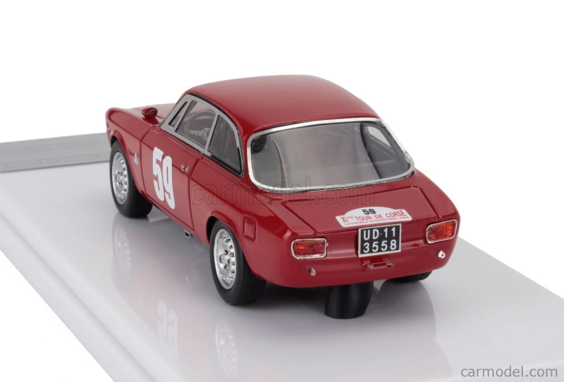 Tecnomodel Alfa romeo Giulia 1600 Sprint Gta N 59 Rally Tour De Corse 1965 Lucien Bianchi - Georges Harris 1:43 červená