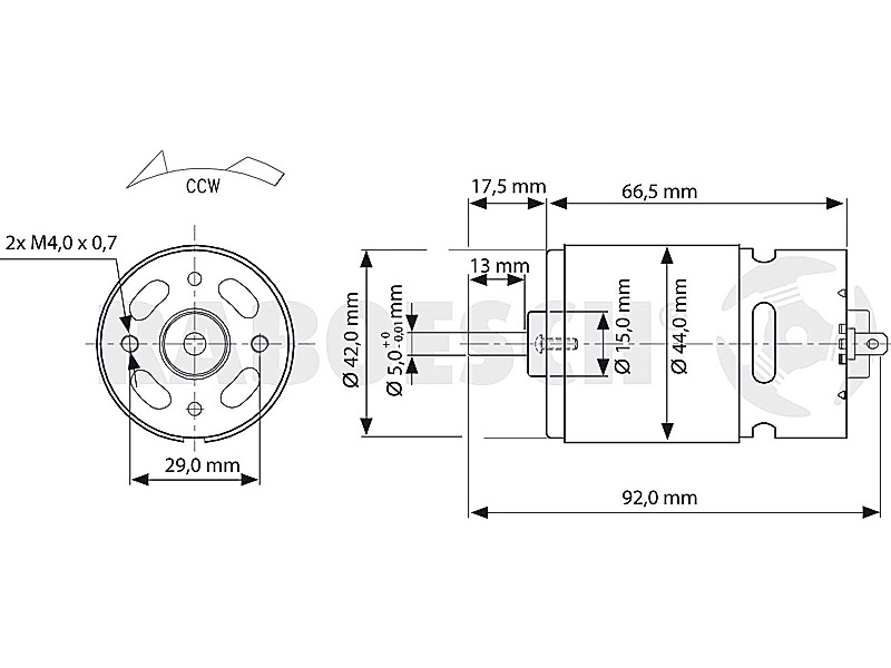 Raboesch DC motor Blue RM-720 BB Turbo 9,6V