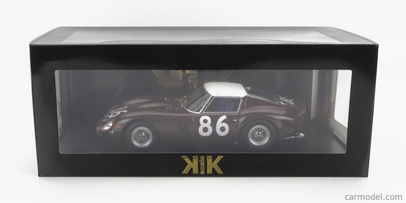 Kk-scale Ferrari 250 Gto Coupe N 86 4th Targa Florio 1962 P.ferraro - G.scarlatti 1:18 Hnědá Bílá
