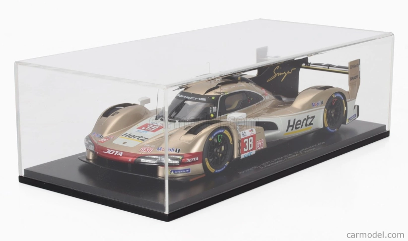 Spark-model Porsche 963 9rd 4.6l Turbo V8 Team Hertz Jota N 38 24h Le Mans 2024 Jenson Button - Phil Hanson - Oliver Rasmussen 1:18 Bílé Zlato