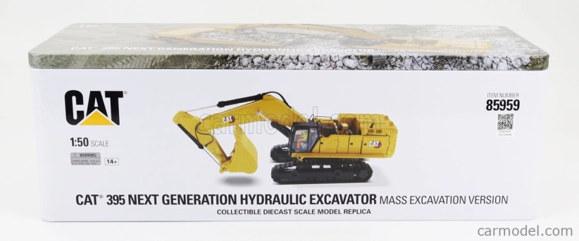 Dm-models Caterpillar Cat395 Escavatore Cingolato - Traktor novej generácie Hydraulický rýpadlo - hromadné rýpadlo Verzia 1:50 žltá čierna