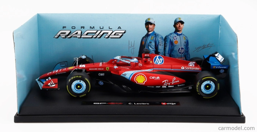 Bburago Ferrari F1 Sf-24 Team Scuderia Ferrari N 16 3rd Miami Gp 2024 Charles Leclerc 1:18 Červená Černá Světle Modrá