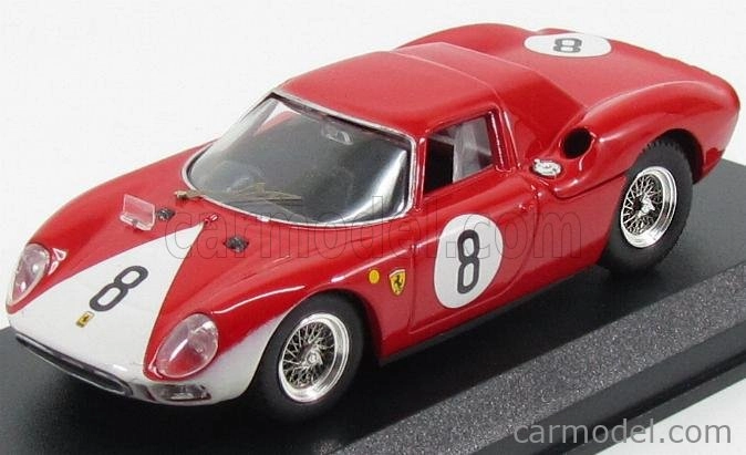 Najlepší model Ferrari 250 Lm N 8 2. 12h Reims 1964 J.surtees-l.bandini 1:43 Červená biela