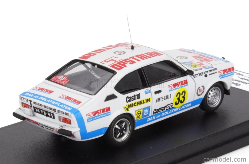 Trofeu Opel Kadett Gt/e (night Version) N 33 Rally Montecarlo 1978 Rob Slotemaker - Andre Jetten 1:43 Bílá Světle Modrá